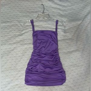 Purple Ruffled XS Mini Homecoming Dress